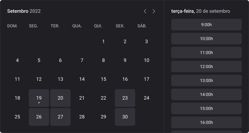 Calendário simbolizando aplicação em funcionamento